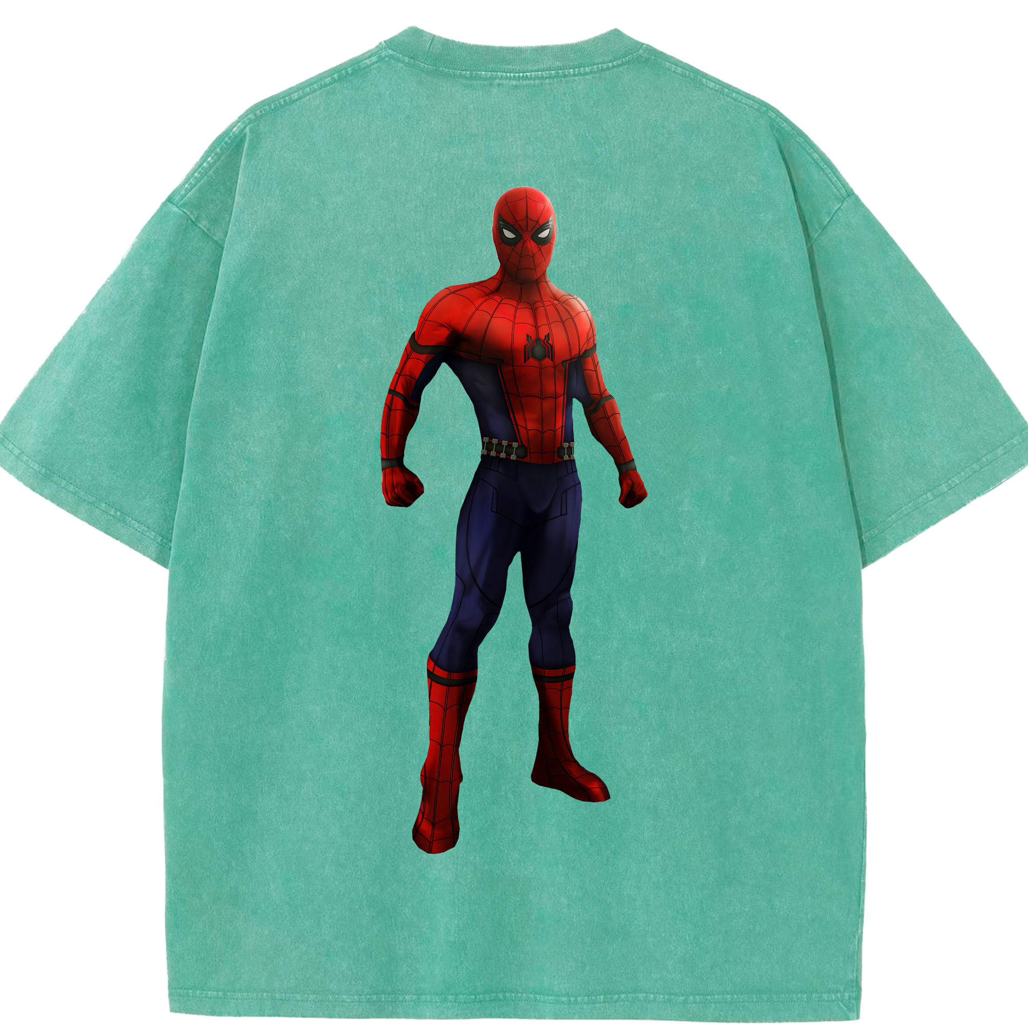 （画像用） Spider Man スパイダーマン 綿100% ヴィンテージ風 半袖Tシャツ（背面プリント）